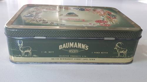 Vintage BAUMANN`s biscuits tin as per photos