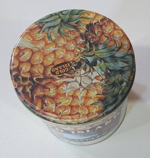 GOLD ISLAND tin as per photos