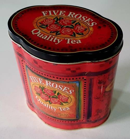 Five roses tea tin as per photos