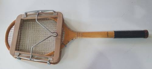 Vintage wooden tennis racket as per photos