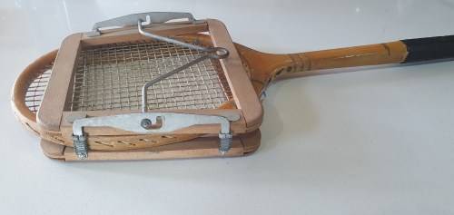 Vintage wooden tennis racket as per photos