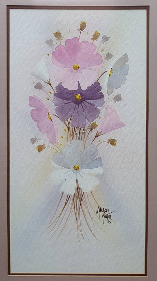 Framed watercolour painting by Malachi Smith as per photo