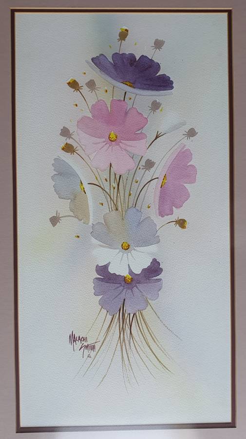Framed watercolour painting by Malachi Smith as per photo