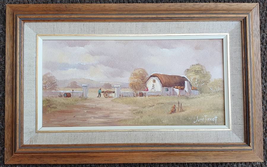 Framed oil painting by JUNE TUCKET as per photo