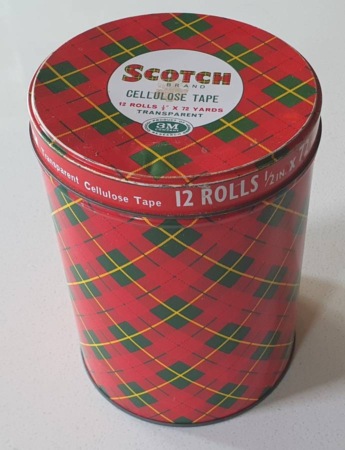 Scotch brand Cellolose Tape tin as per photos