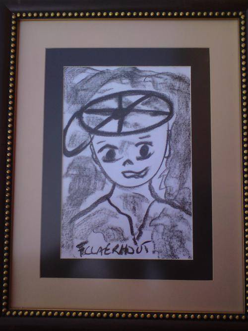 F.Claerhout - Charcoal - 575x420mm Framed