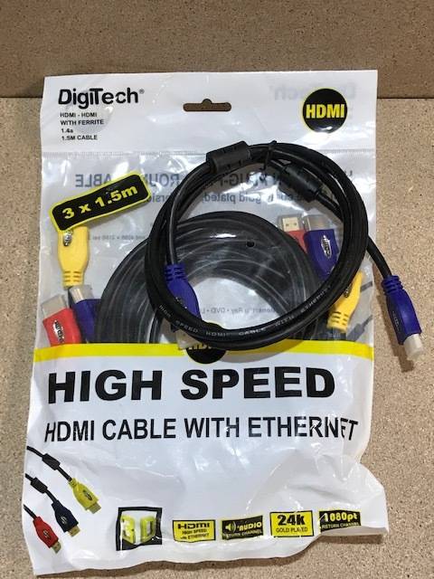 *BLACK FRIDAY - R1 START* - 4 x 1.5m HDMI Cables (1 Bid for ALL)