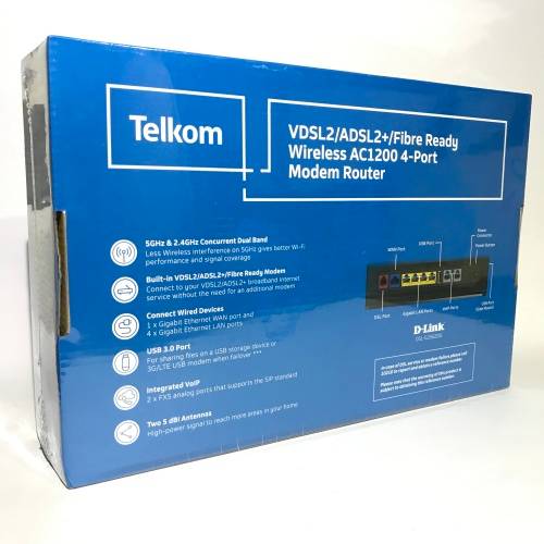 Telkom D-Link Fibre Ready Wireless Modem Router - Factory Sealed