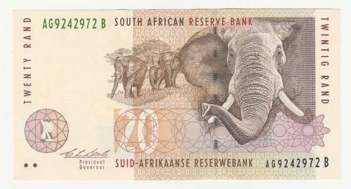 1993 South Africa CL Stals Type 9, Second Issue R20 UNC