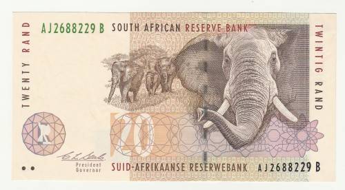 1993 South Africa CL Stals Type 9, Second Issue R20 UNC