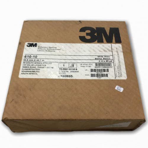 3M Utility Grade Reflective Tape 610-10, White - 50.8mm x 45,7m