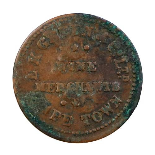 1907-1930 E.K. Green & Co. Wine Merchants Cape Town Token  R - 4 rarity