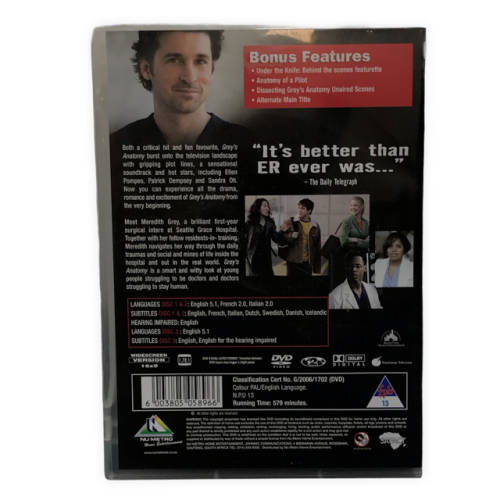 Grey's Anatomy Season 1 DvD