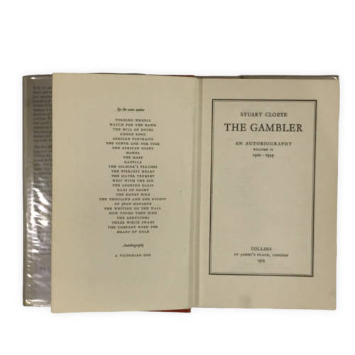 The Gambler by Stuart Cloete an Autobiography Volume II 1973 Hardcover w/Dustjacket
