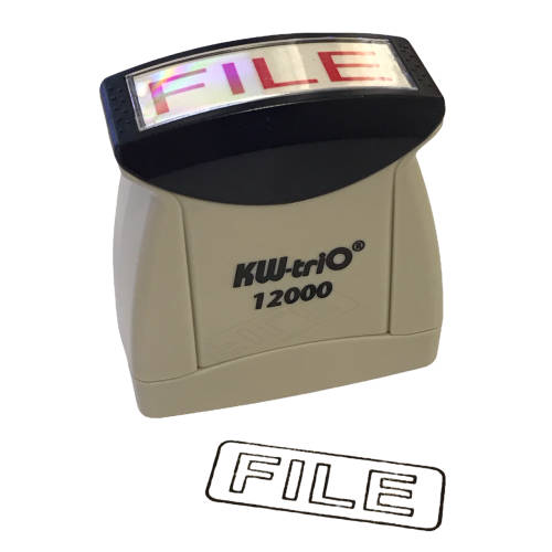 40x UNITS ON AUCTION!  FILE - Black Ink, kw-Trio Pre-inked Stamp, Model 12000