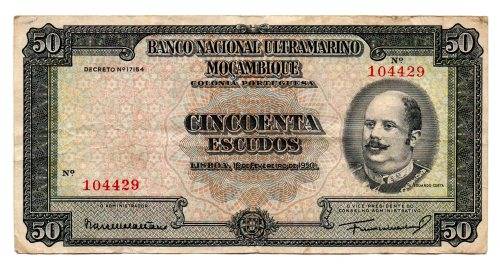 1950 Mozambique 50 Escudos, Pick#102