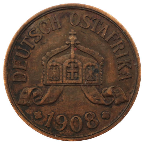 1908 J German East Africa 5 Heller, 600k Mintage