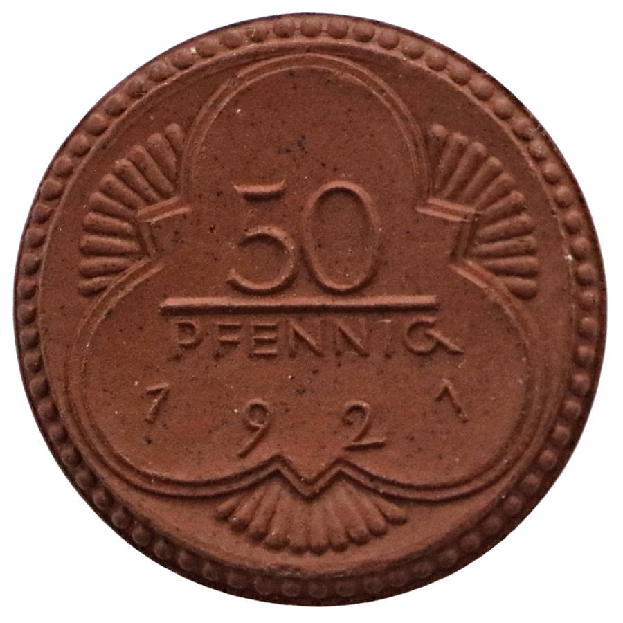 1921 German City of Altenburg (Federal state of Thuringia) Porcelain 50 Pfennig, 5700 Minted