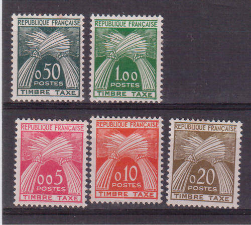 France Postage Due 1960. Mint new currency. S.G  D 1474/1478