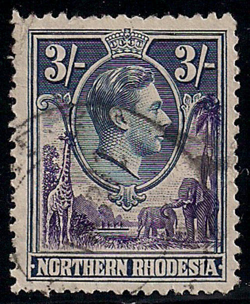 Northern Rhodesia 1938/52 used Definitive issue 3/-