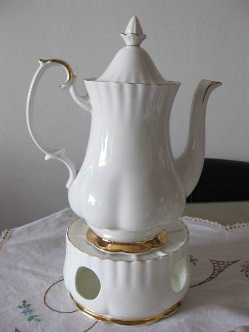 Royal Albert Val d' Or Coffee Pot with Creamer set and Coffee pot/Teapot Warmer