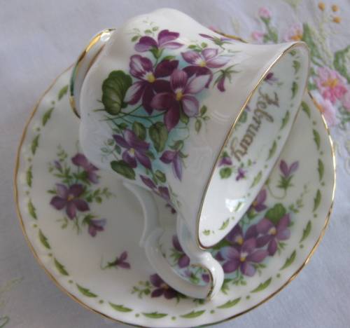 Royal Albert Flower of the Month February Coffee Duo
