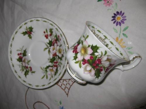 Royal Albert Flower of the Month December Coffee Duo