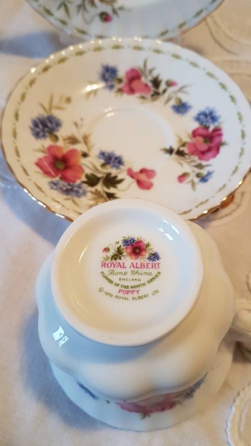 Royal Albert Flower of the Month August Tea trio
