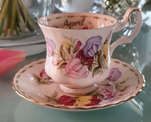 Royal Albert Flower of the Month April Coffee Duo