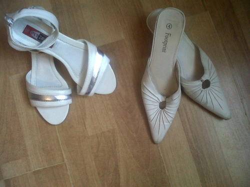 Two Size 4 White Footwear- Gorgeous sandal and pointies!!