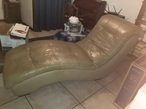 Leather fainting sofa couch