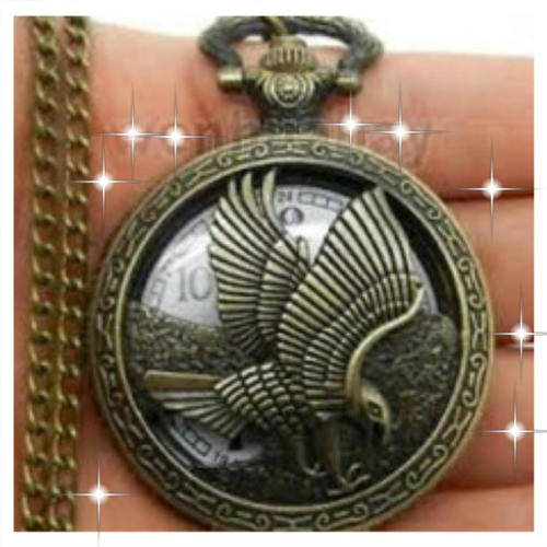 EAGLE POCKET NECKLACE WATCH RETRO ANTIQUE LOOK
