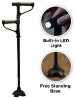 Walking Stick - Get Up and Go Double Handle Walking Stick for even weight distribution and Balance