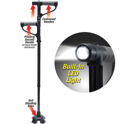 Walking Stick - Get Up and Go Double Handle Walking Stick for even weight distribution and Balance