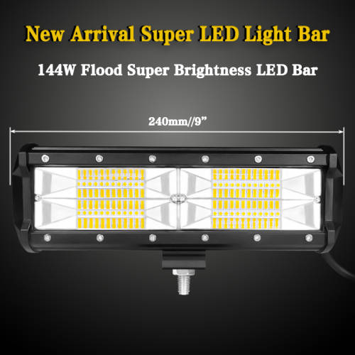 144W 48 LED Bar Light - Hight Brightness New Design 144W 6000K LED Bar Light