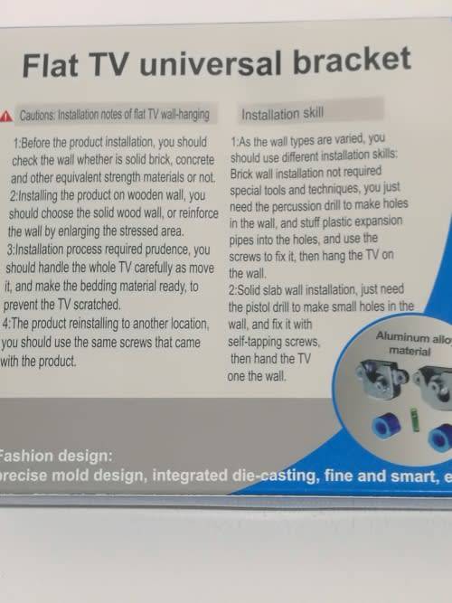 Flat Screen Wall Mount - Invisible Wall Mount For all size TV's - NH13-65 Universal Wall Mount