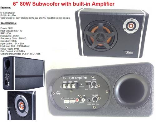 Car Audio Special!! 7" Car Radio + 80W Subwoofer with built-in Amp, Parking Sensors & Reverse Camera