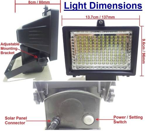 Solar Floodlight - 100 LED Solar Light - 100 LED Solar Garden Security Floodlight
