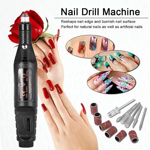 Electric Nail File - Nail Drill Machine - Manicure & Pedicure Machine - Multi-purpose Burnish Pen