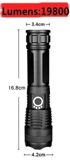 Torch - Rechargeable LED Flashlight - Multi-function Zoom Torch