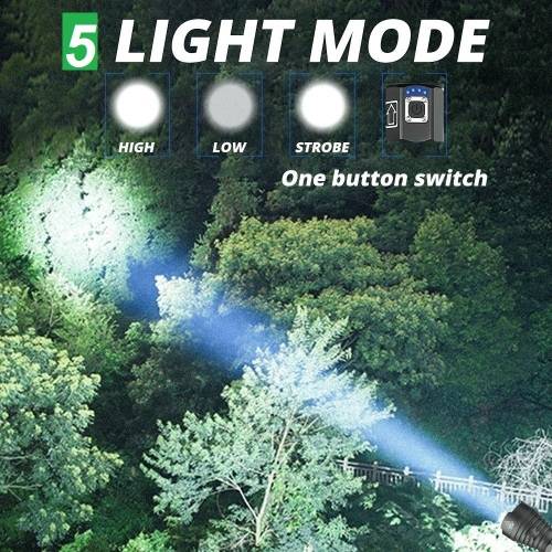 Torch - Rechargeable LED Flashlight - Multi-function Zoom Torch