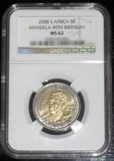 MANDELA BIRTHDAY 2008 MS62 R5 COIN NGC GRADED