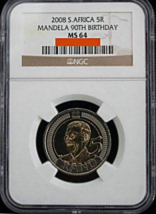 MANDELA BIRTHDAY 2008 MS64 R5 COIN NGC GRADED