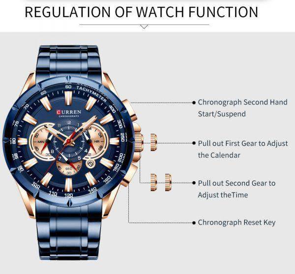 WOW! BRAND NEW! Stainless Steal CURREN 8363 CHRONOGRAPH WATCH