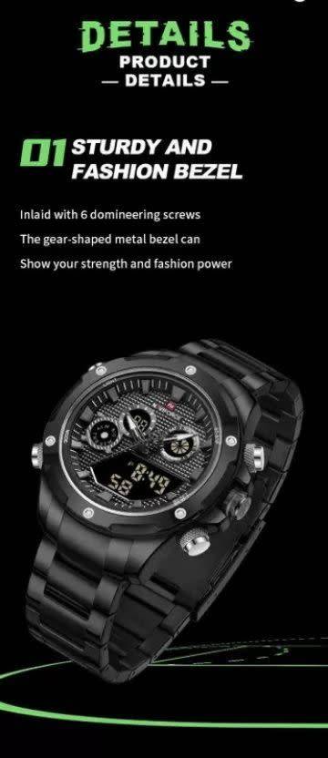 Naviforce 9217 Awakening Avant-Garde Sporty Power men`s Digital Stainless steel Wrist watch