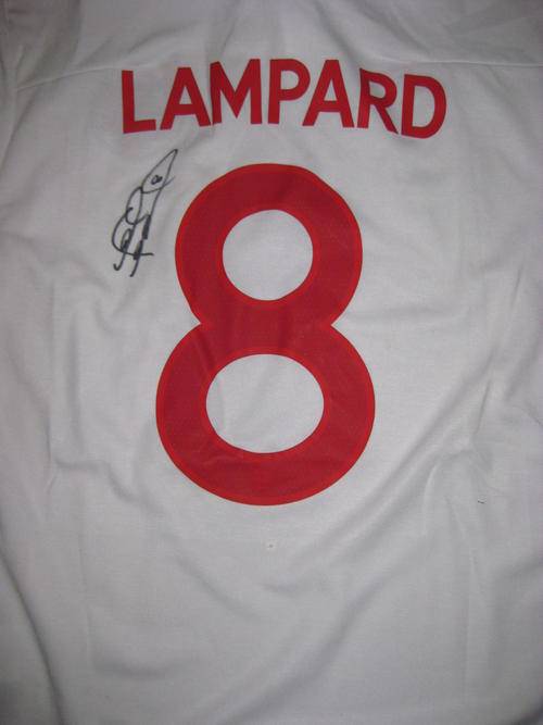 Frank Lampard signed England World Cup home shirt WOW