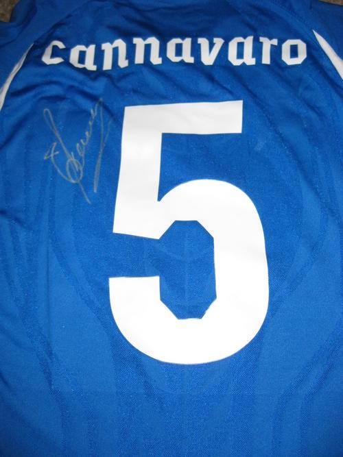 Fabio Cannavaro signed Italy 2010 World Cup home shirt