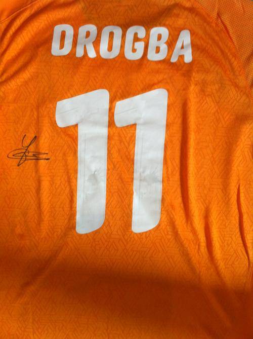 Didier Drogba signed Ivory Coast World Cup 2010 home shirt
