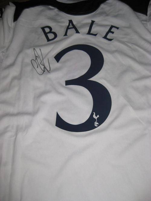 Gareth Bale signed Tottenham 2010-11 Champions League home shirt SALE