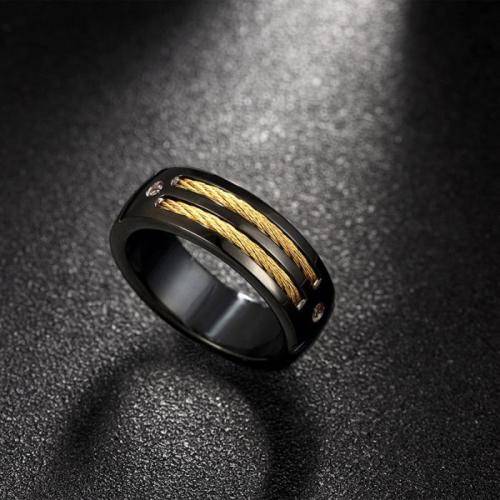 Unique Dual Finish Cables and Screw Design Men's Wedding Band
